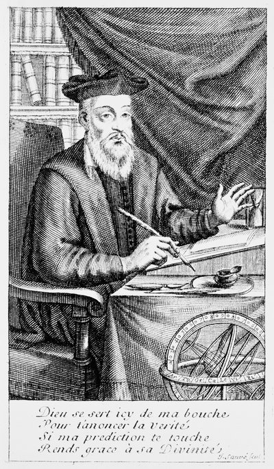 Nostradamus Writing His Prophecies by Jean Sauvé